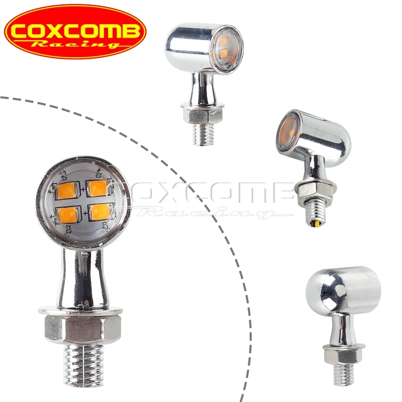 Mini Bala Turn Signal Blinker Luz Indicadora, 2 em 1, LED integrado, Tail Brake, Luz diurna para Harley Cafe Racer