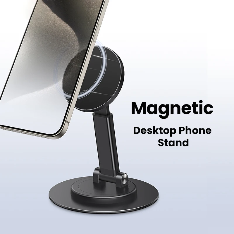 Magnetic Black Phone HolderDesktop Tablet Holder 360° Rotating Folding Portable Phone HolderMobile Phone Universal