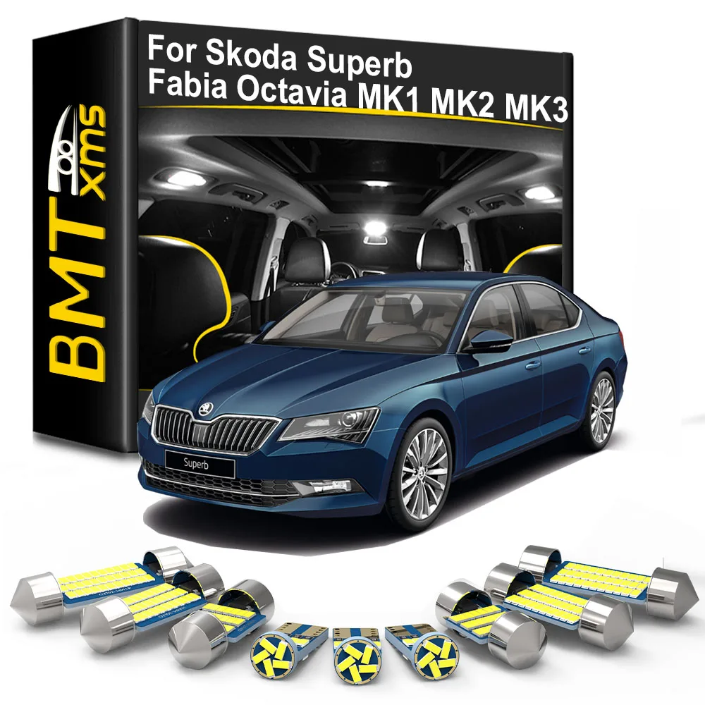

BMTxms Canbus LED Interior Lights Lamp Kit For Skoda Fabia Octavia MK1 MK2 MK3 A5 A7 6Y NJ3 NJ5 Superb 1 2 3 3U 3T 3V3 3V5 Rapid