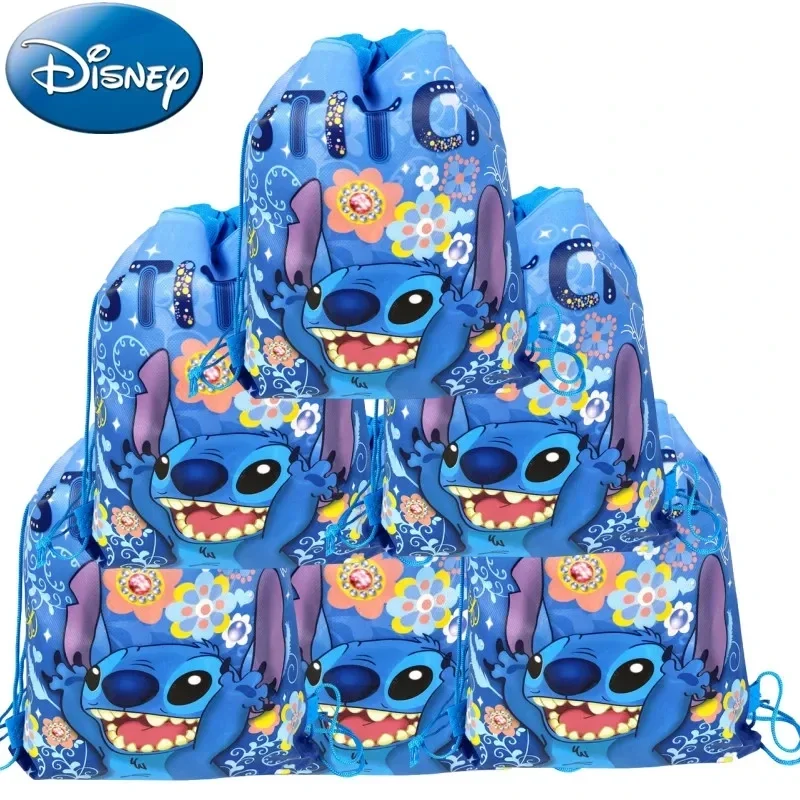 Disney Lilo & Stitch borsa con coulisse Stitch decorazione per feste regalo ricezione tasca zaino per bambini forniture per feste di compleanno Baby