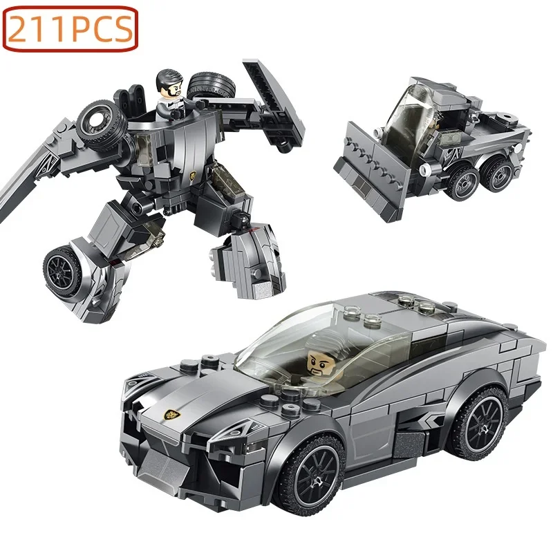 

Racing Series Three Morphing Mode Robot Puzzle Small Particle Building Blocks Compatible with Major Brands of Boys Toys