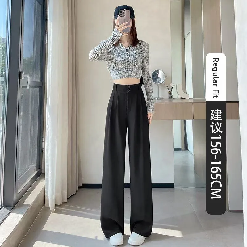 Pantaloni su Misura in Seta Ghiacciata da Donna, Novità Estiva, Taglie Forti, Slim Fit, Gamba Dritta, Casual, Lunghezza Pavimento, Larghi e Comodi