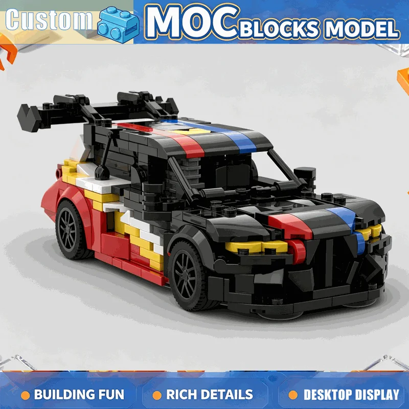 582PCS High Performance Endurance Racing Coupe Car Model Building Blocks Track Vehicle DIY Assembly Craft Collection Gifts Toy