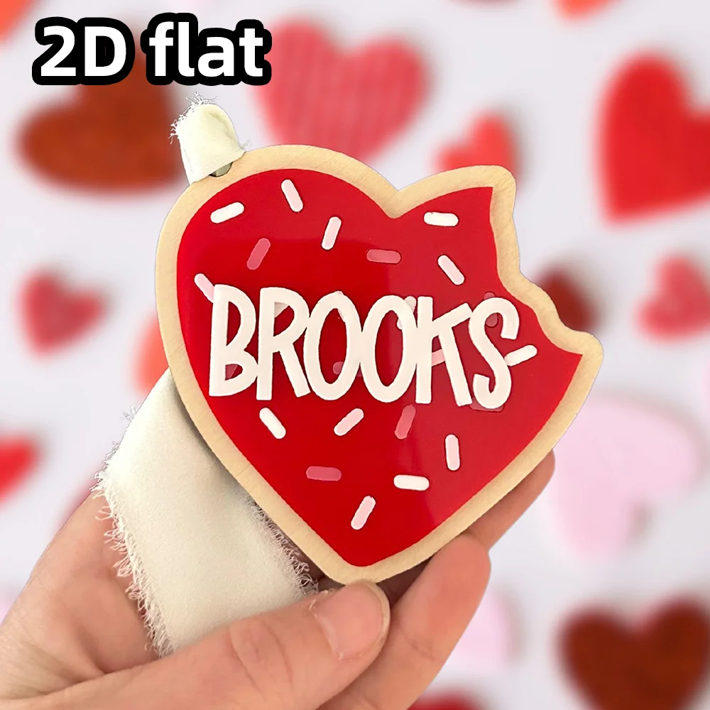 قطعة واحدة من علامة اسم عيد الحب، علامة اسم السلة على شكل قلب، علامة هدية عيد الحب الشخصية، ديكور عيد الحب للأطفال