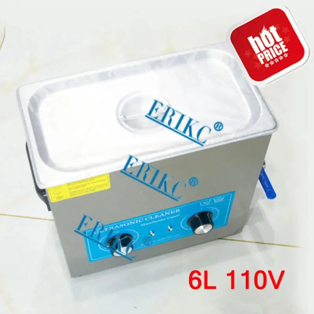 

ERIKC Fuel Injection Ultrasonic Cleaner Tester 6L, 110V Common Rail Diesel Injector Engine Parts Cleaning Machine E1024048