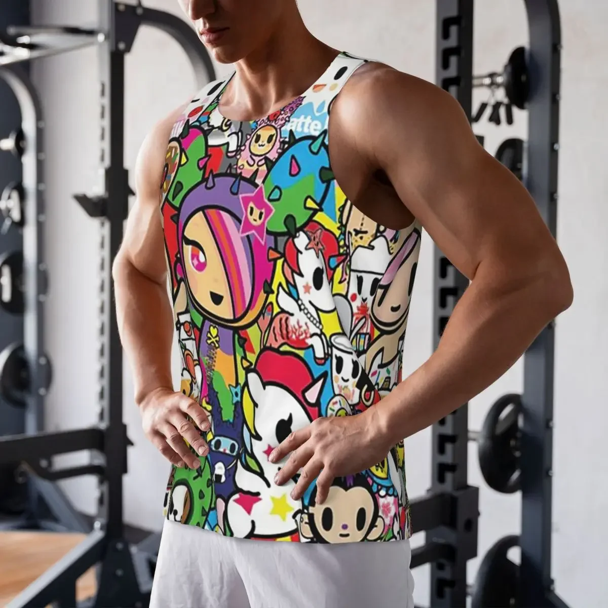 Schnell trocknendes Tokidoki Kawaii Donutella Sandy Unicorno Gym Tank Muscle ärmelloses Shirt Bodybuilding atmungsaktive Weste