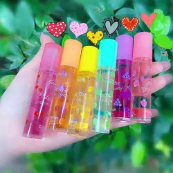 6 Color Random Roll-On Fruit Oil Lip Balm Lip Gloss Lasting Transparent Oil Lip Long Moisturizing Hydrating Cosmetics Lip M H8P1