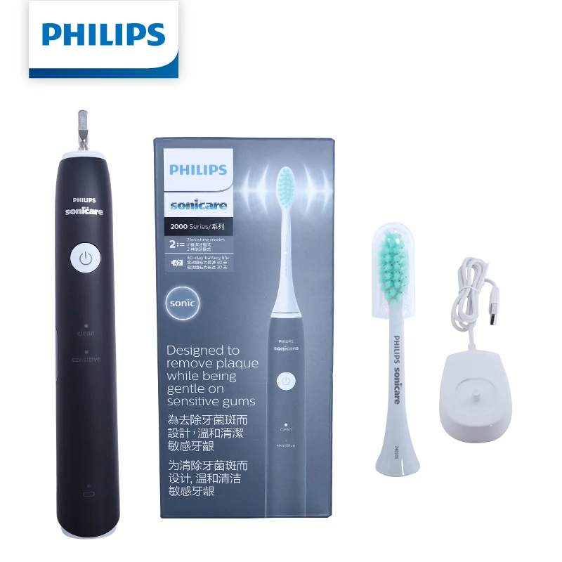 Philips HX2431 Electric Toothbrush Rechargeable IPX7 Waterproof 2 Modes Soft Brush For Men Women Oral Care