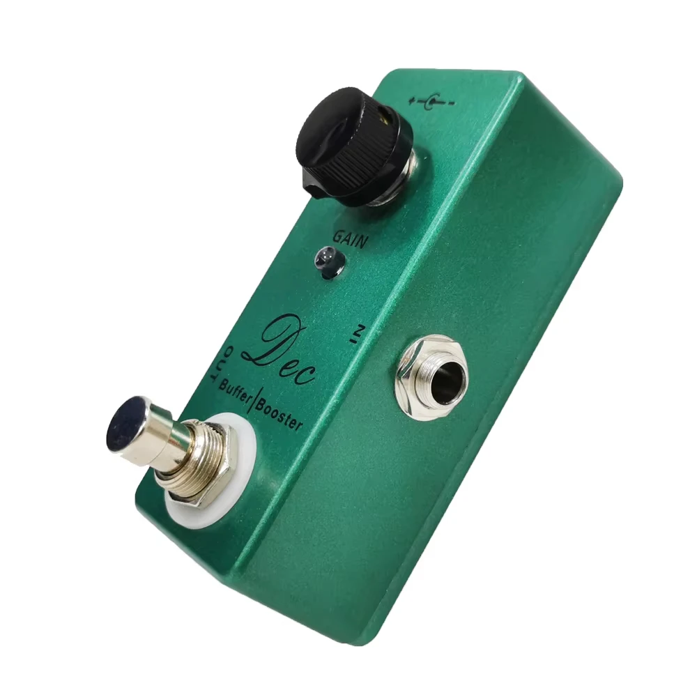 Mosky Dec Buffer Booster Mini Guitar Effect Pedal Cleanboost Buffer Built-In True Bypass Full Metal Shell Green Color 9V Dc