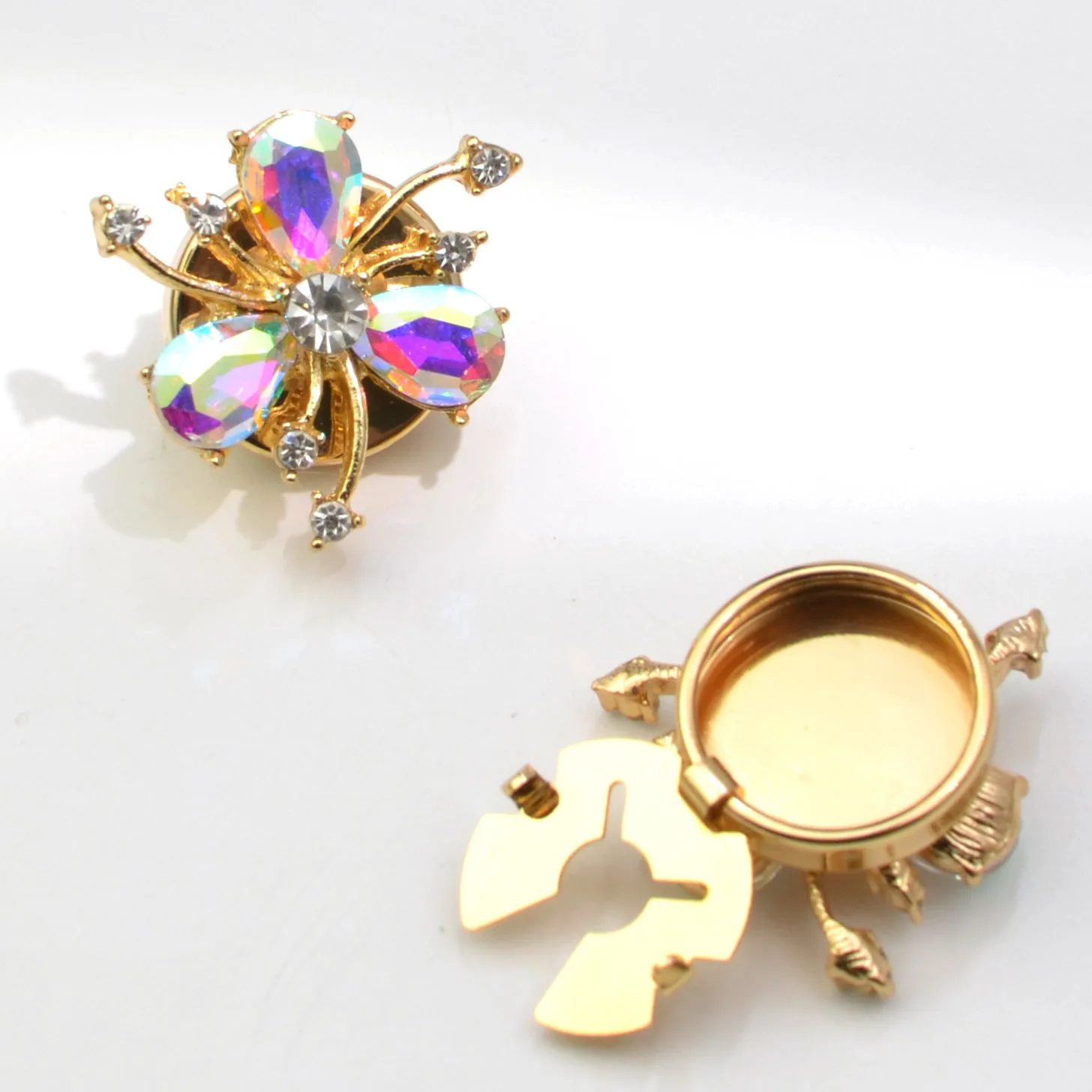 Fashion Glamorous Style Rhinestone Petal Button Cover Rhinestone Button Apparel Accessories