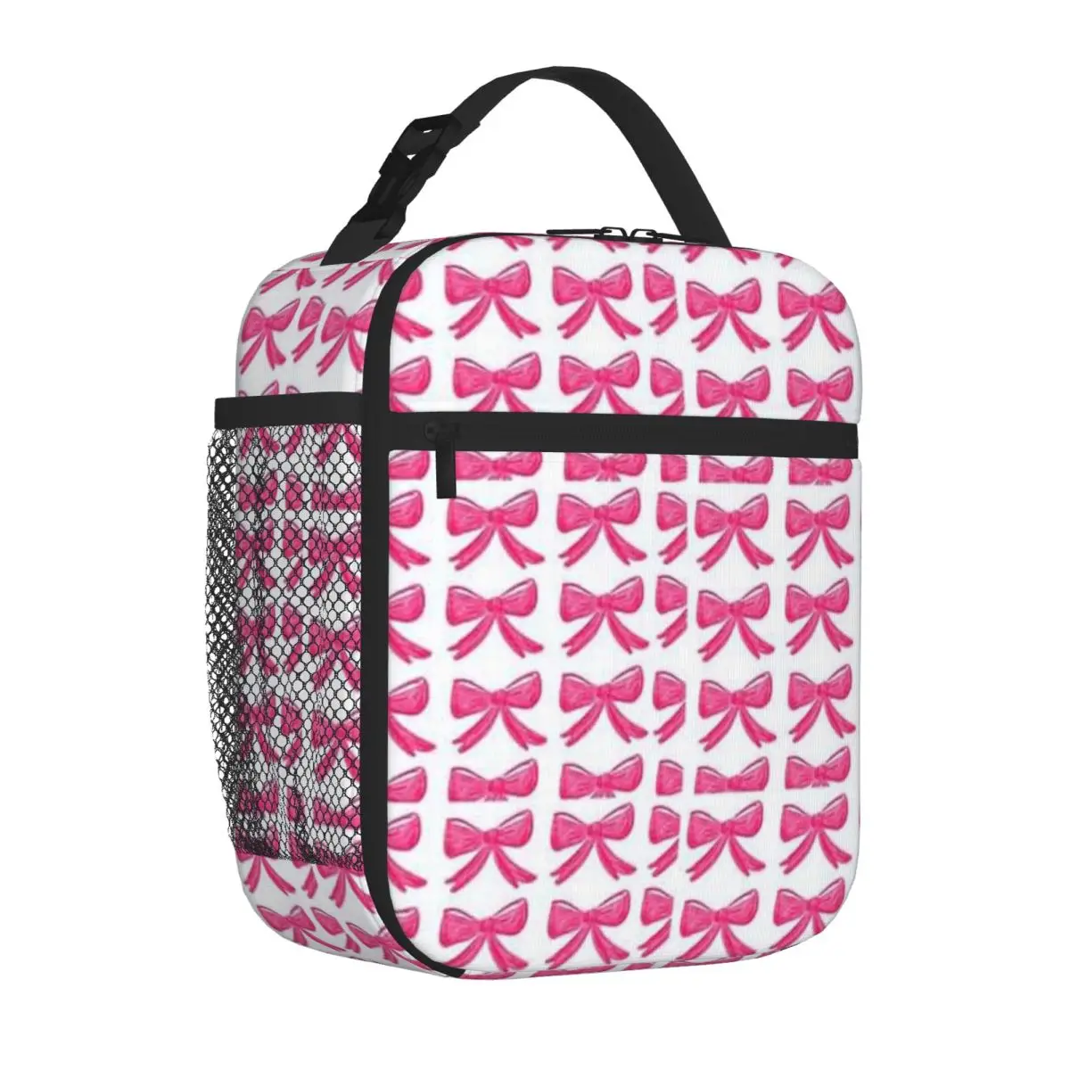Bestselling Preppy Bows Marble Print Durable Lunch Bag Cycling Trip Cooler Lunch Bag