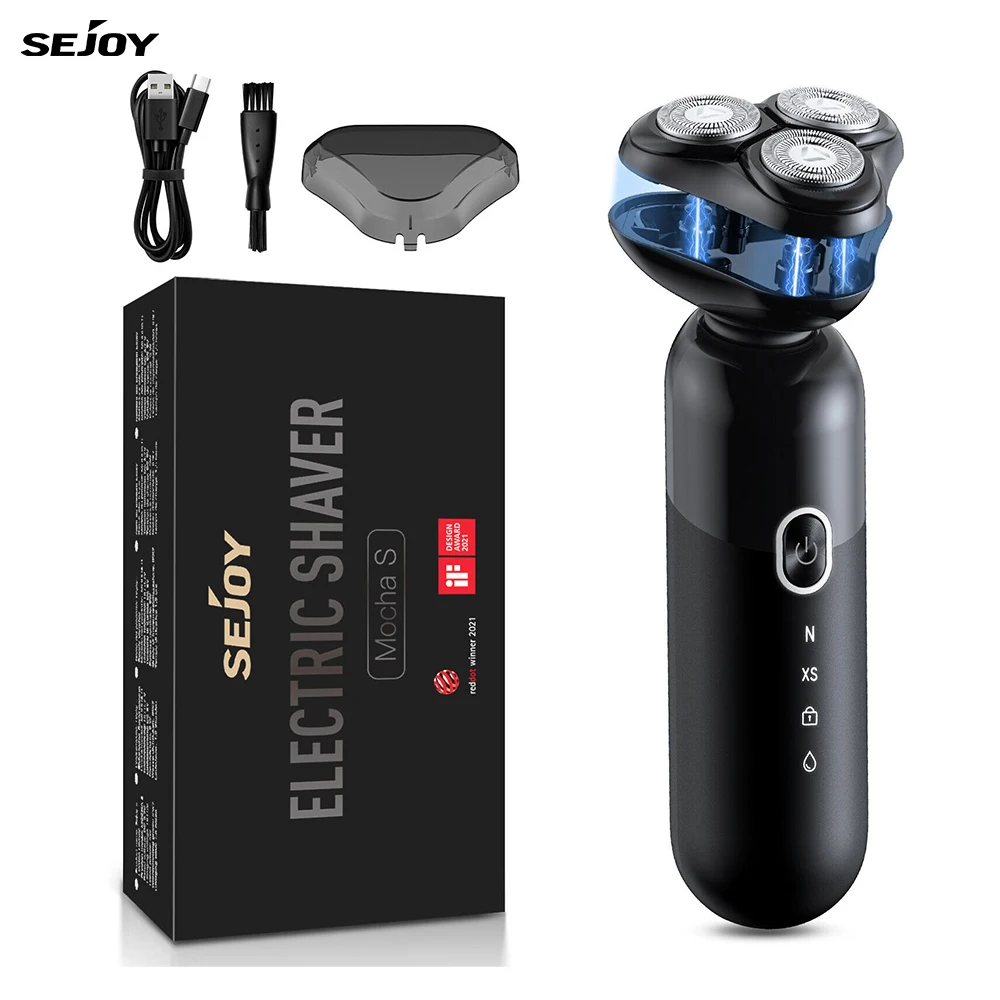 

Sejoy Electric Shaver For Men Magnetic 3d Floating Cutter Head Razor Wet & Dry Rechargeable Beard Trimmer Men's Electric Shaver