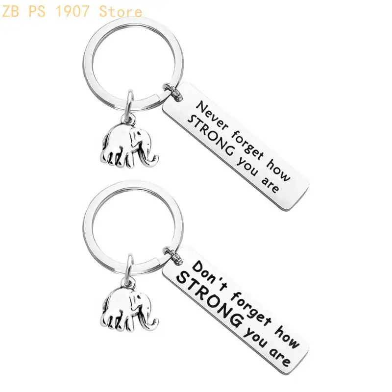 

Metal Elephant Keychain Inspirational Decoration Courage Symbol Office Desk Art 55KA