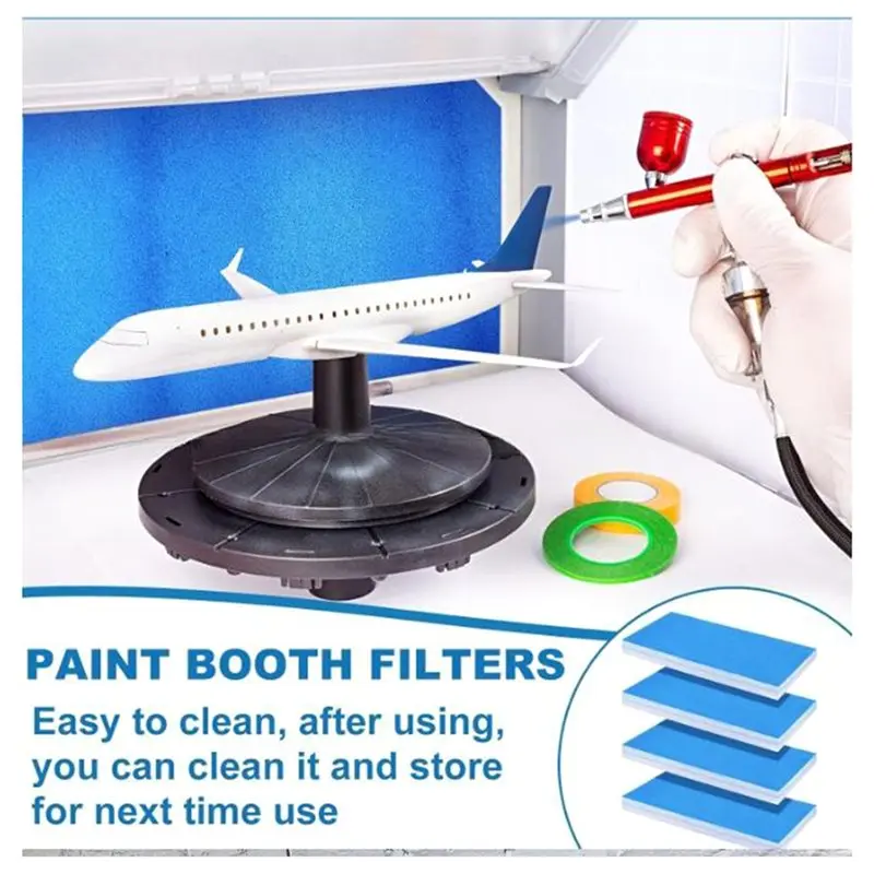 KYCOR-Airbrush Hobby 12Pcs Replaceable Filter For Spray Booth- Polyester Material Fits For Master