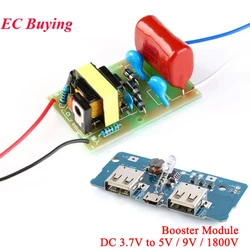 5Pcs/1pc DC 3.7V to 1800V Booster Step Up Module Arc Pulse DC Motor with High Voltage Capacitors 3.7 to 5V 9V Power Supply Board