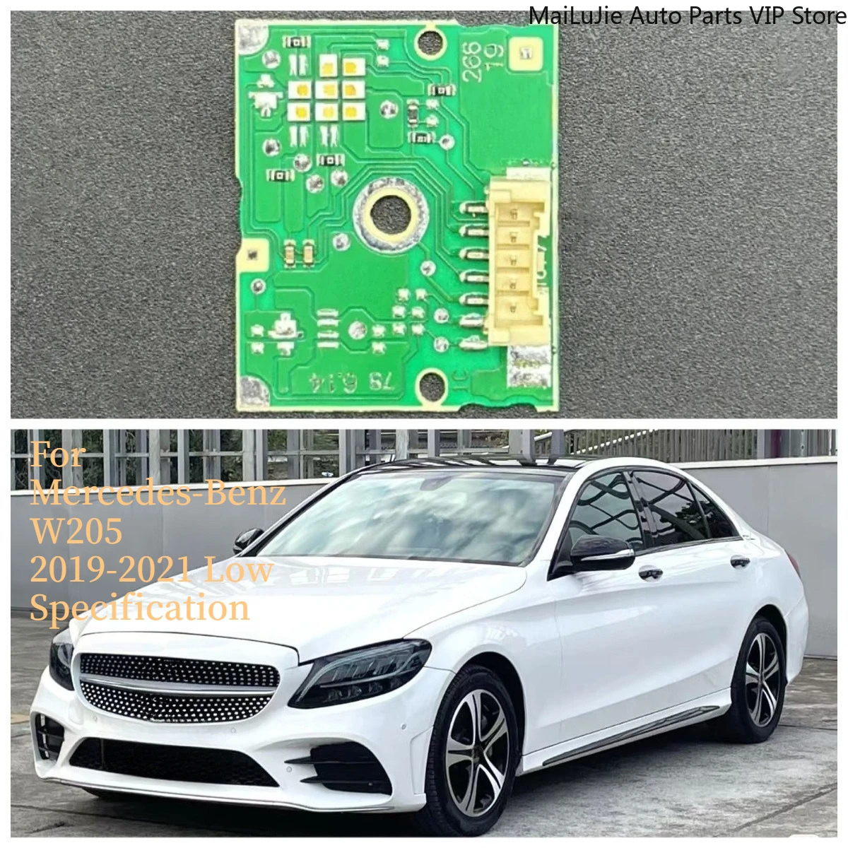 

White Angle Eyes For Mercedes-Benz W205 2019-2020 Low Specification New LED Daytime Running Light DRL Board Headlight Accessory