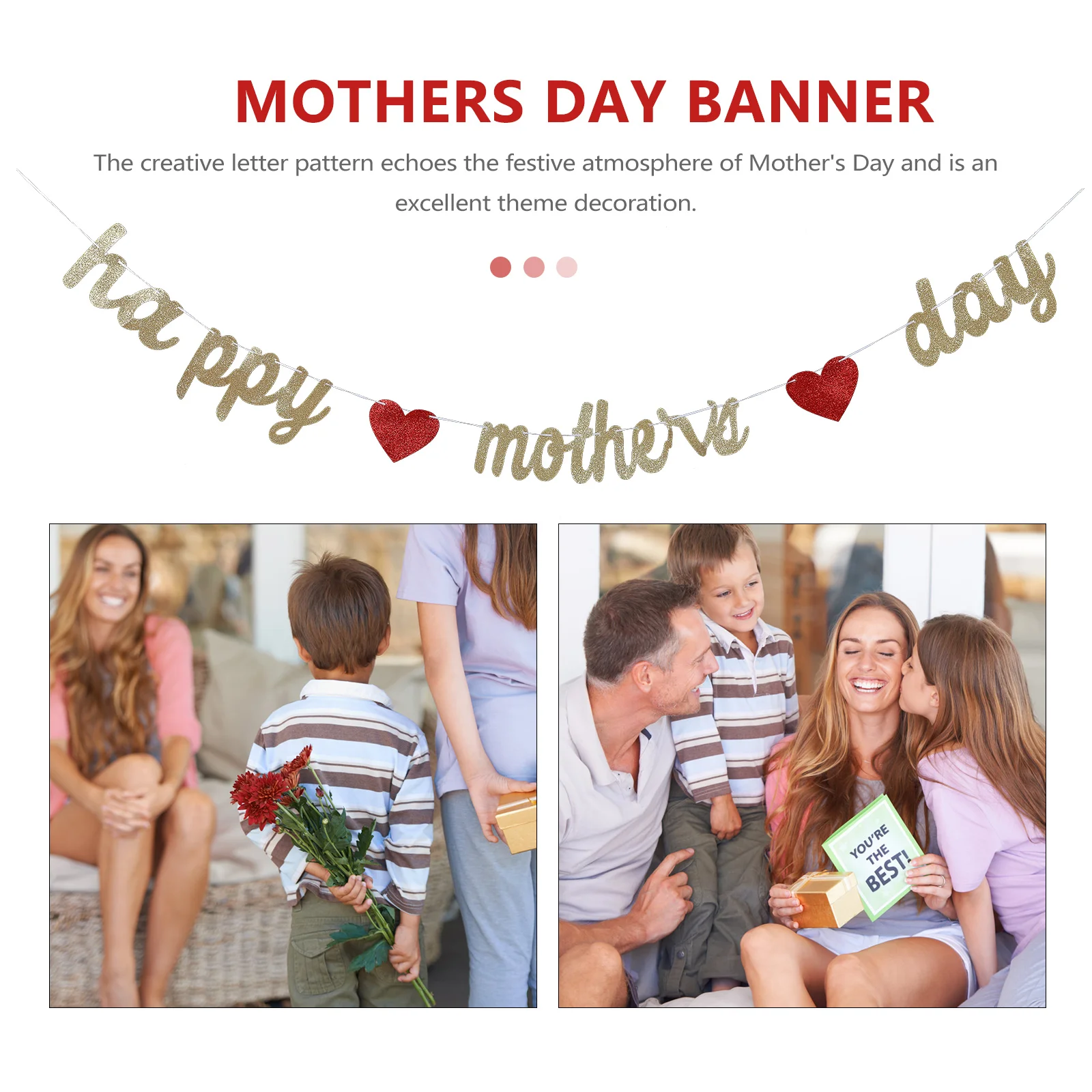 

Mother's Woven Fabric Hanging Decoration Mothers Day Hanging Banner Festival Mothers Day Banner Bunting Party Prop