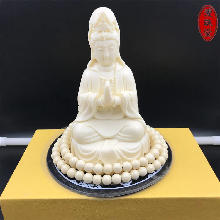 GOOD buddha--HOME Spiritual protection Bless family safe health # Handmade carving Guanyin Buddha statue Artwork--free ship