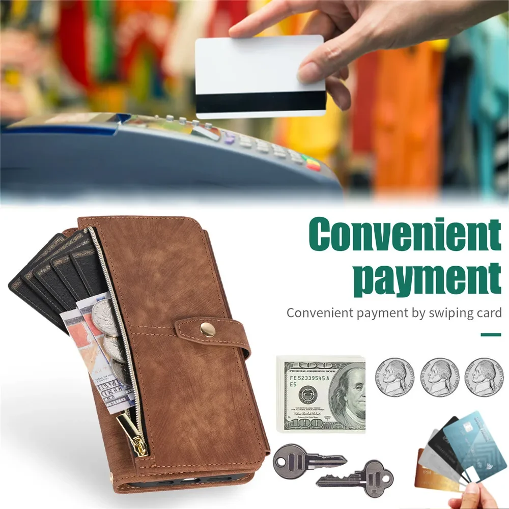 For Xiaomi Redmi Note 13 14 Pro Plus 5G Crossbody Leather Zipper Wallet Case For Redmi Note 13 Pro 14S Case Note13 14 Pro+ Cover