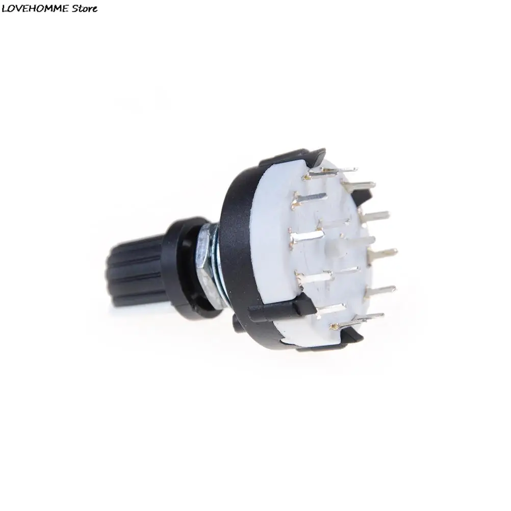 1 ST 4P3T Single Deck Draaischakelaar Band Selector 4 Pole 3 Positie Met Knop Zwart Groothandel