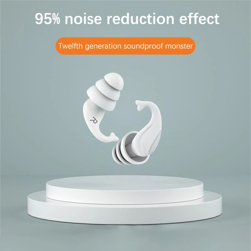 1 Pcs Motorbike Noise Isolation Earplugs Anti Noise Soft Comfortable Waterproof Swimming Sleep Noise Protection Silicone Earplug