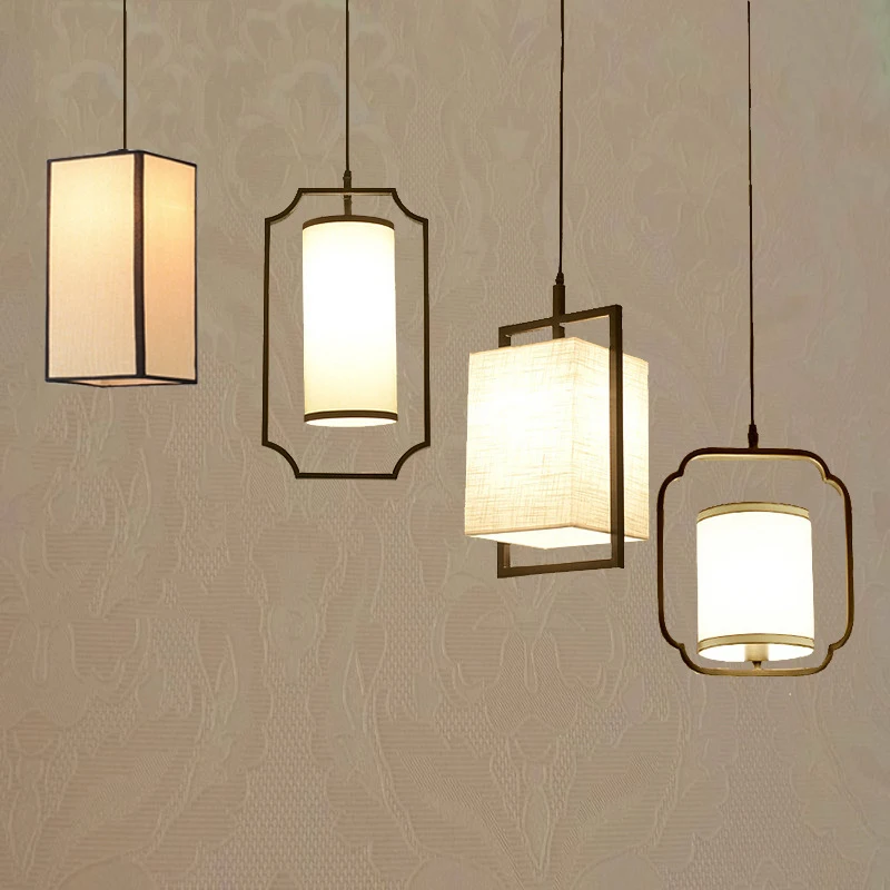 

Новая маленькая люстра в китайском стиле, прикроватная лампа для спальни, лампа с одной головкой, коридор, проход, столовая в стиле дзен, чай