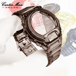 For Casio DW-6900 modification all-in-one set transparent watch with case men's and women's silicone wristband bracelet