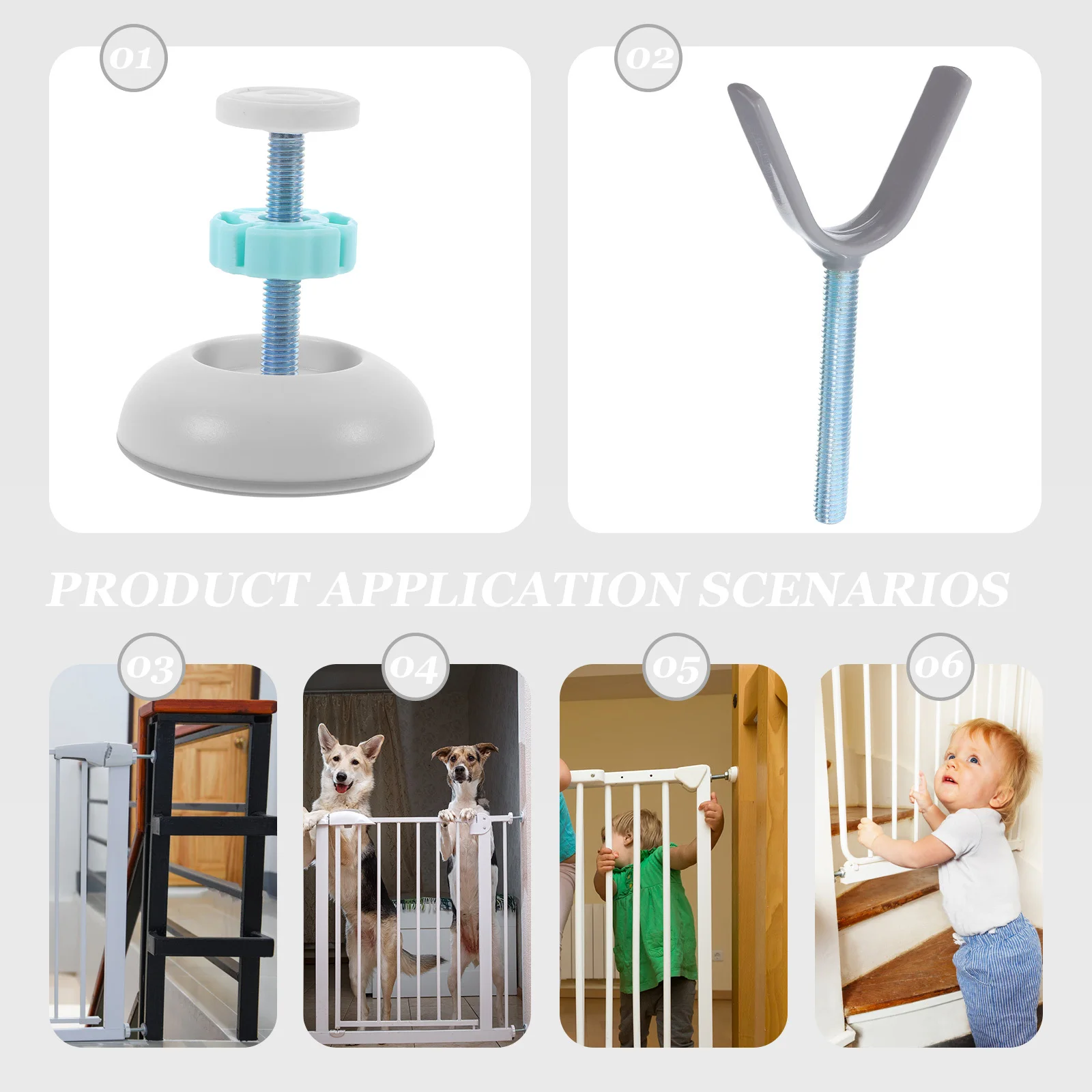 1 مجموعة قابل للتعديل بوابة سلامة الطفل مجموعة أدوات الدرج المدخل الحرس السكك الحديدية الصلب Abs المغزل قضبان استبدال أجزاء للأطفال #2