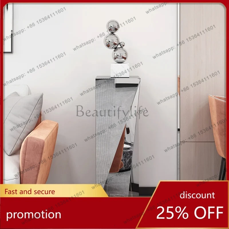 flower stand living room rack TV cabinet edge floor ornament minimalist stainless steel sculpture table home decor