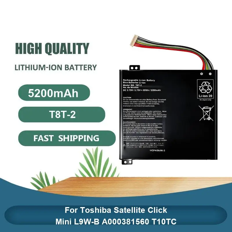 

Высококачественный аккумулятор для мобильного телефона 5200 мАч для Toshiba Satellite Click Mini L9W-B A000381560 T10TC T8T-2 T8T-2