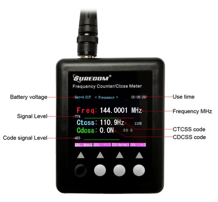 SURECOM Frequency meter SF401plus SF-401 plus Frequency Counter 27Mhz-3000Mhz Radio Portable Frequency Counter meter