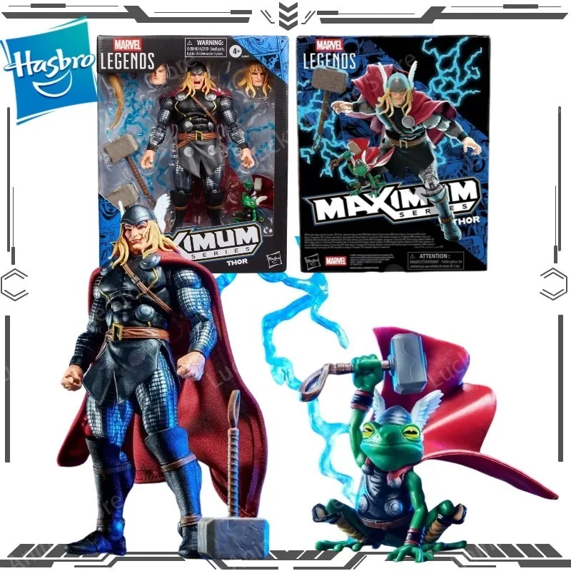Figura de Acción Coleccionable de Thor de la Serie Maximum de Marvel Legends de Hasbro con Múltiples Cabezas, Mjolnir y Throg para Colección de Cómics