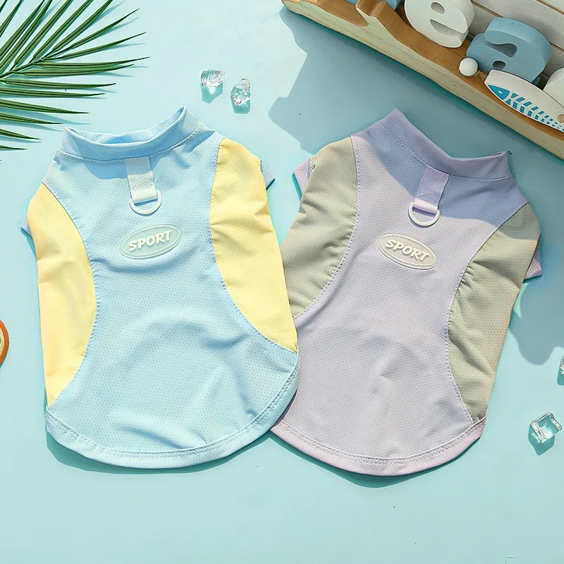

Pet Sports Undershirt Summer Anti-shedding Dog Clothes Ice Silk Quick-dry Teddy Sun T-shirt Puppy Casual Pullover