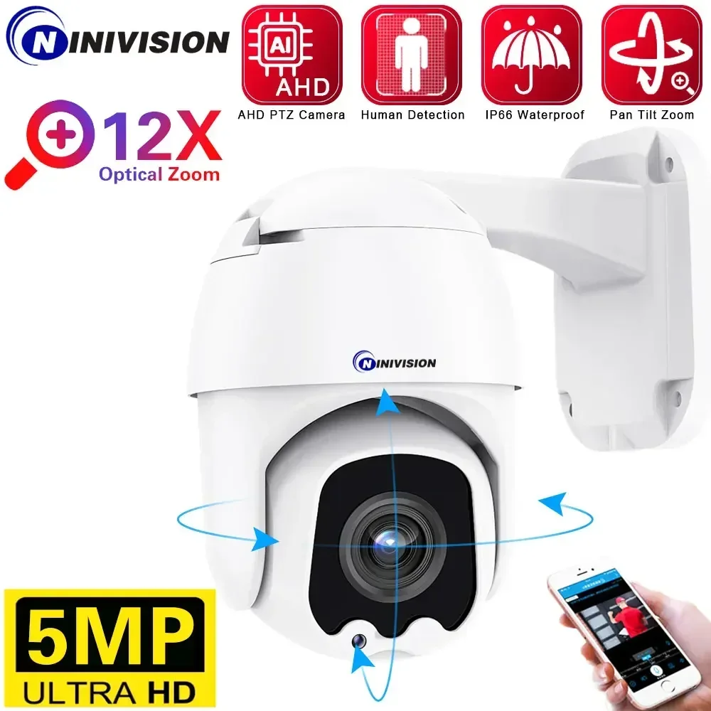 camera impermeavel ptz dome seguranca cctv pan tilt lente ir 80m ip66 vandalproof ahd bnc controle ptz lente 27135 mm ahd 5mp 01