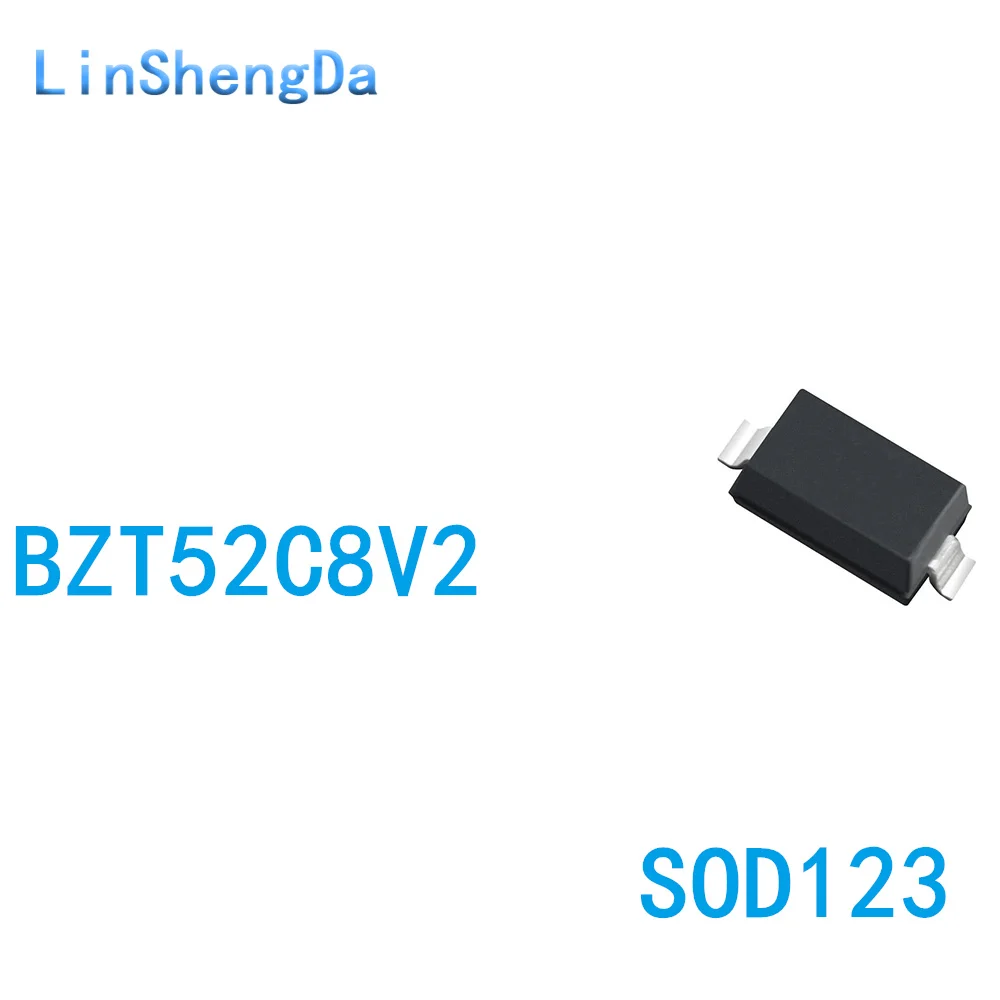 

SMD диод регулятора напряжения BZT52C8V2 8,2 В SOD123 1206 WD (установка 3K)