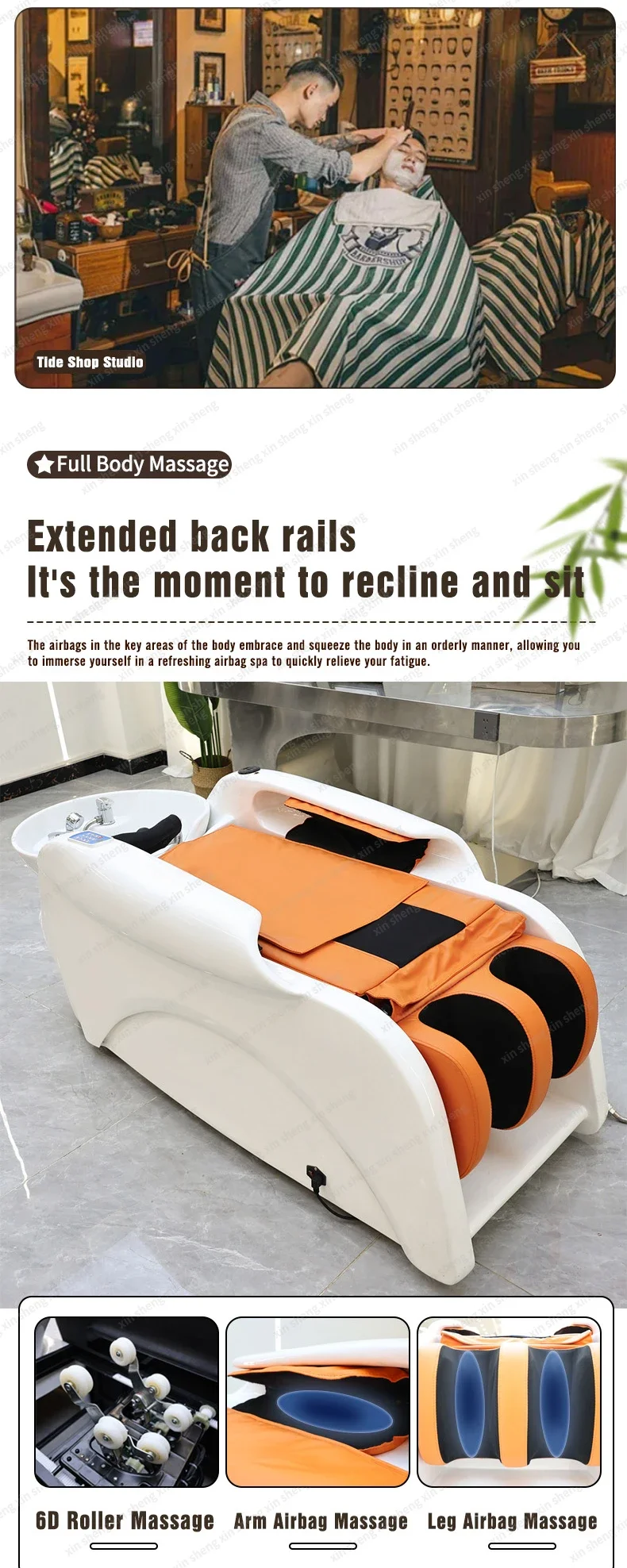 XinSheng Professionelle Elektrische Massageliege Kopf-SPA Salon-Massagetisch Haarwasch- und Dampfbetten Friseursalon Smart-Möbel – Detail 5