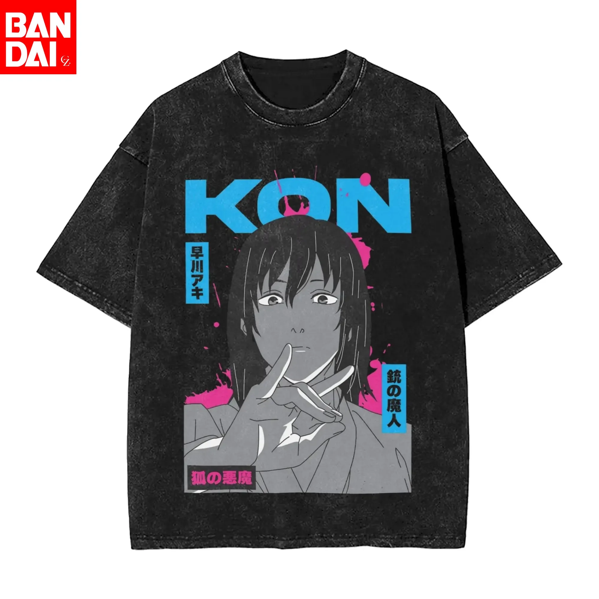 

Футболка с принтом Makima Chainsaw Man, мужская и женская одежда, повседневные футболки оверсайз, готические винтажные футболки из чистого хлопка с эффектом потертости, топы