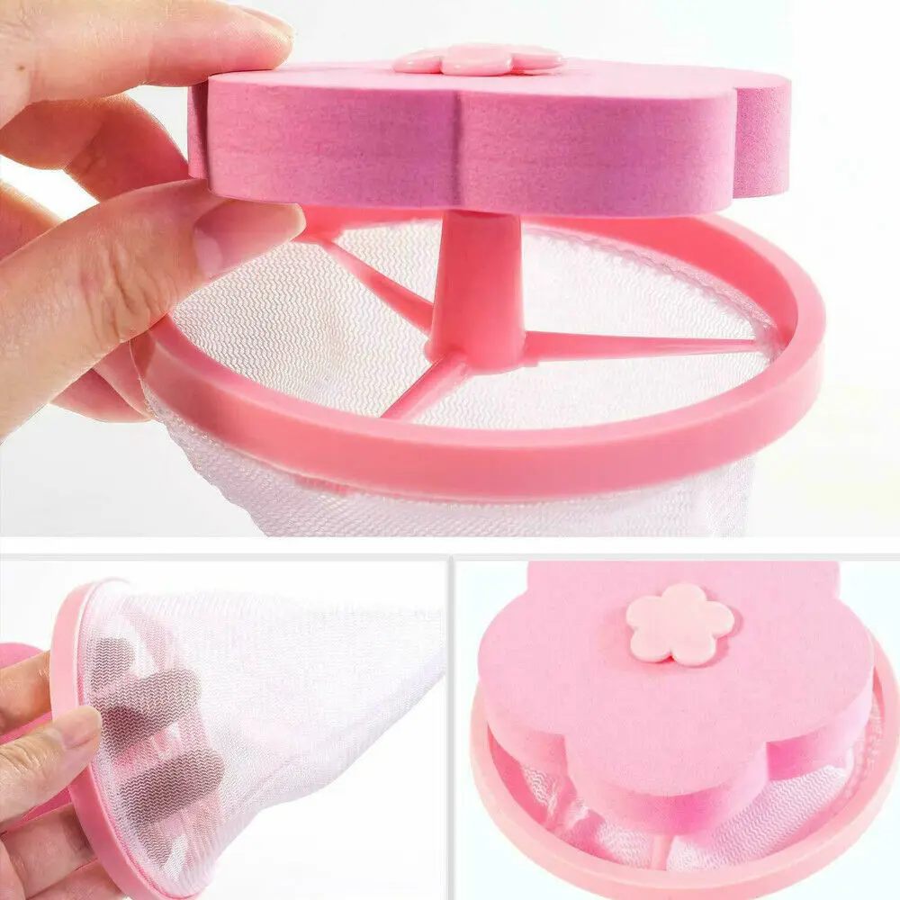 Reusable Washing Machine Floating Lint Mesh Trap Bag Hair Removal Floating Catcher Filter Net Pouch Household Washing Tool