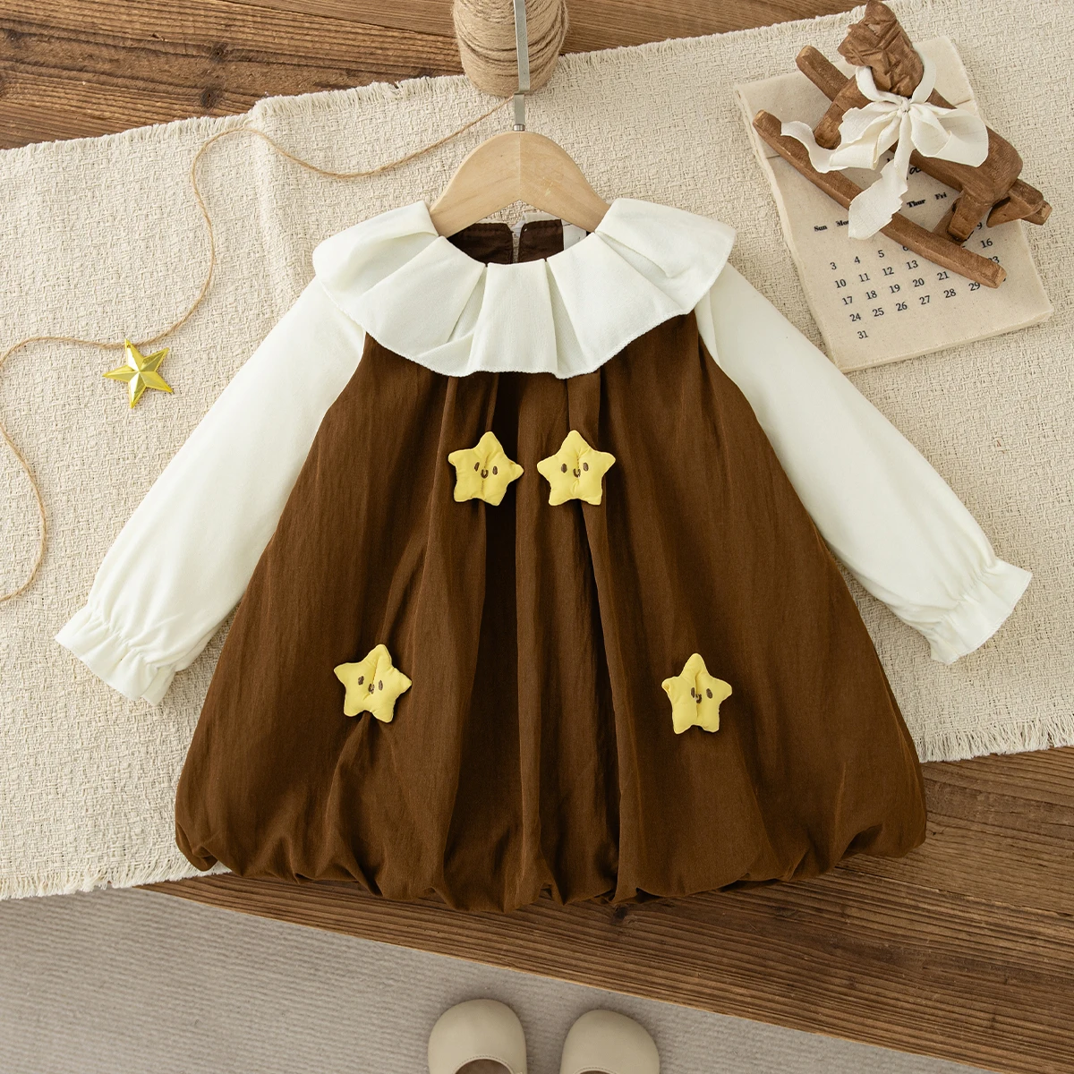 Girls' Dress Spring And Autumn Star Cotton Cute Baby Dress Sweet Princess Children's Dress Baby Girl Clothing