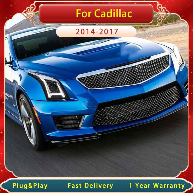 for Cadillac 2014-2017atsl headlights total daily running light lens LED retrofit high ats laser