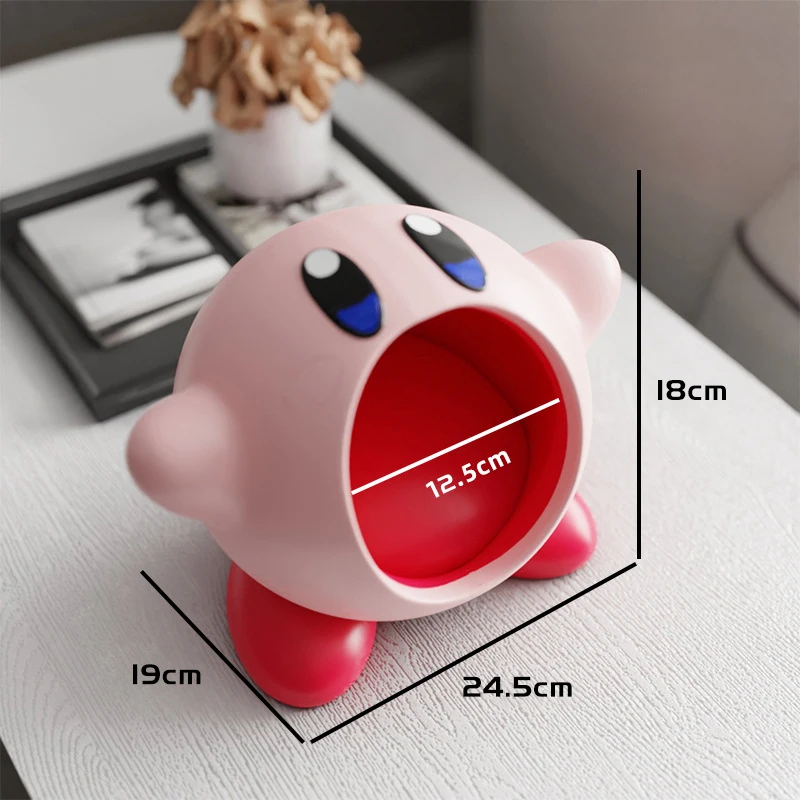 Cute Big Mouth Storage Bo Kirbys Stand Statue Anime Figure Porch Table Ornamentsnacks Keys Storage Box Living Room Decor