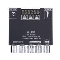 ZK-MT21 100W+2*50W 2.1 Channel Bluetooth 5.0 Amp HiFi Subwoofer Digital Power Amplifier Board AUX 12/24V Audio Stereo For Home