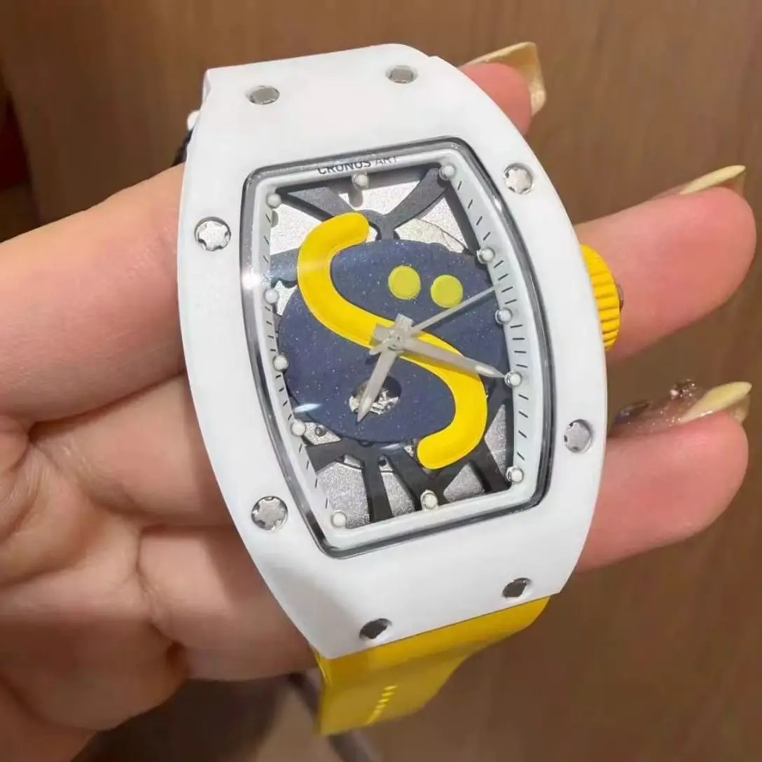 CRONUSART Women Automatic Watch 31mm Tonneau Ladies Mechanical Wristwatch Ceramic Case Sapphire Mirror Luminous 30m Waterproof