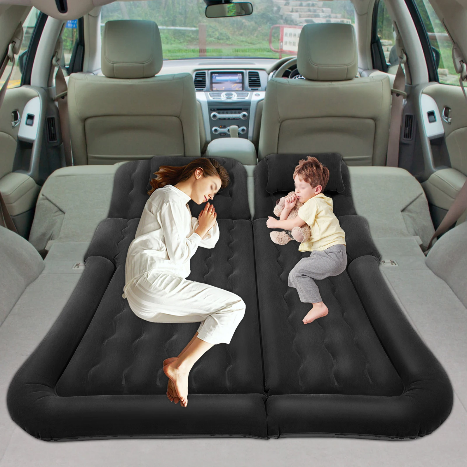

Car SUV Air Bed Inflatable, Inflatable Mattress with Pump, Outdoor Thicker Air Bed for Camping, Traveling, Hiking