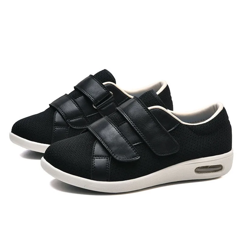 

Unisex Breathable Mesh Walking Shoes Lightweight Round Toe Hook and Loop Comfortable Casual Sneakers for Senior Women