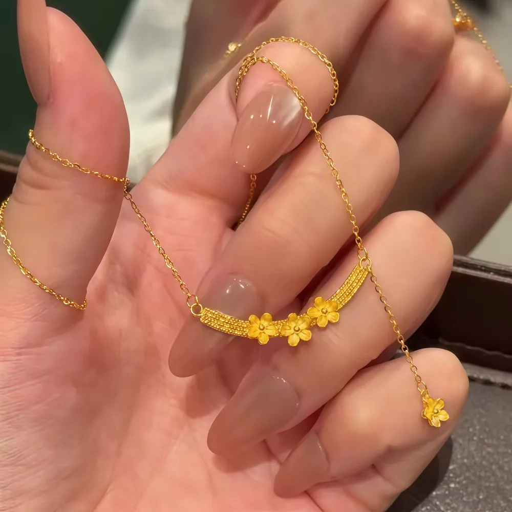 Burst flash in the ancient four awning star all build temperament senior collarbone chain jewelry 9999gold