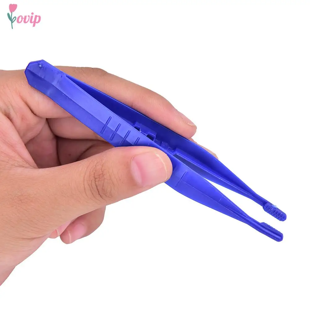 10Pcs/set Medical Tattoo Supplies Disposable Blue Terile Tweezers Medical Plastic Bending Surgical Tray For Tattoo Body Art