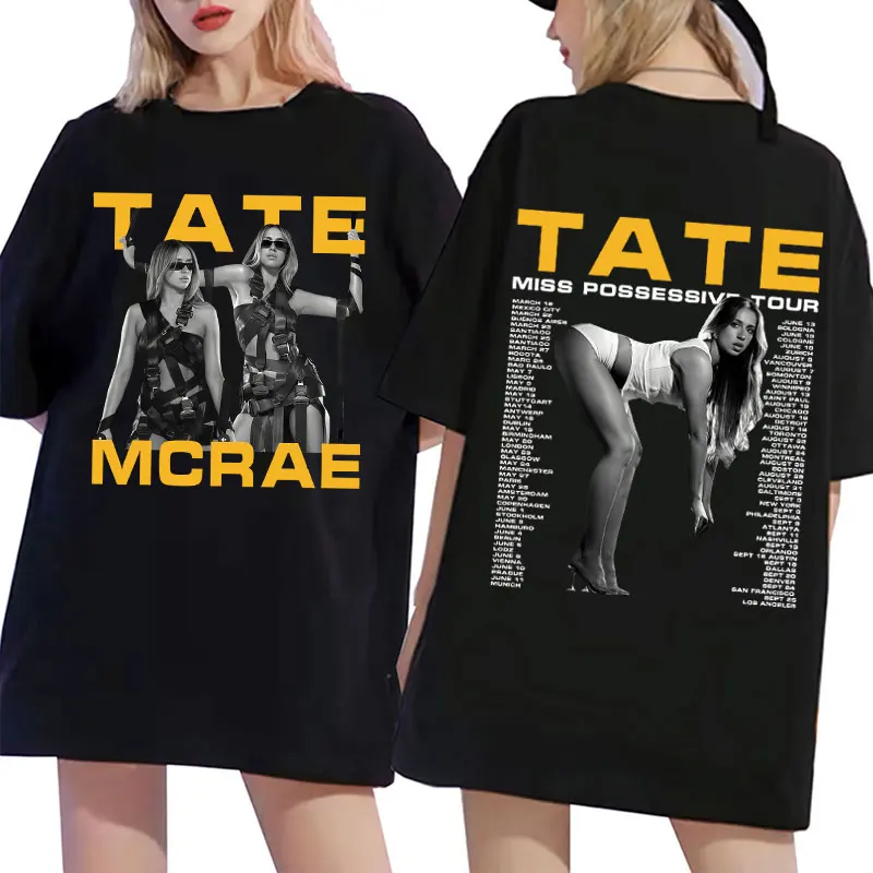 

Tate Mcrae Miss Possessive Tour 2025 T Shirt Men Women Clothing Fashion Aesthetic T-shirt Hip Hop Vintage Short Sleeve T-shirts