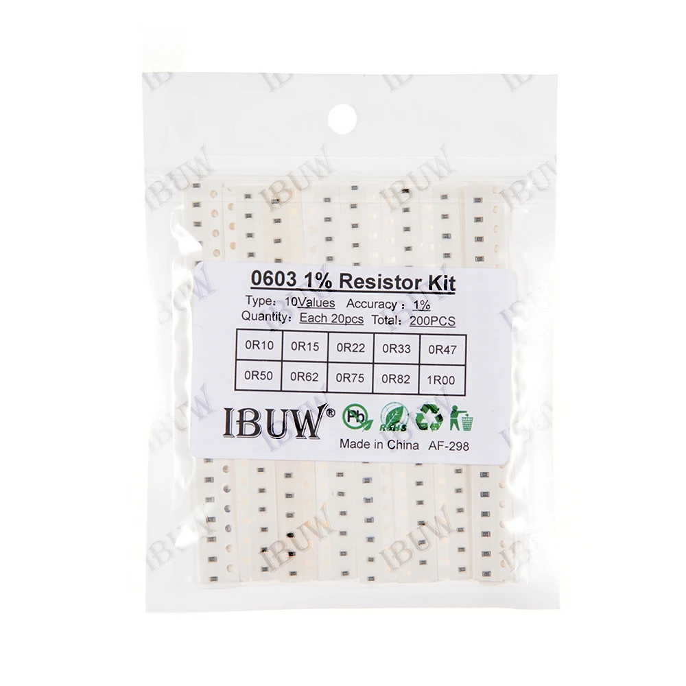 0201 0402 0603 0805 1206 1% 5% SMD Resistor Assorted Kit 1R-1M 10K 100K 1K 100R Resistance Set DIY 3.3R 5.1R 7.5K 43K 51K image 2