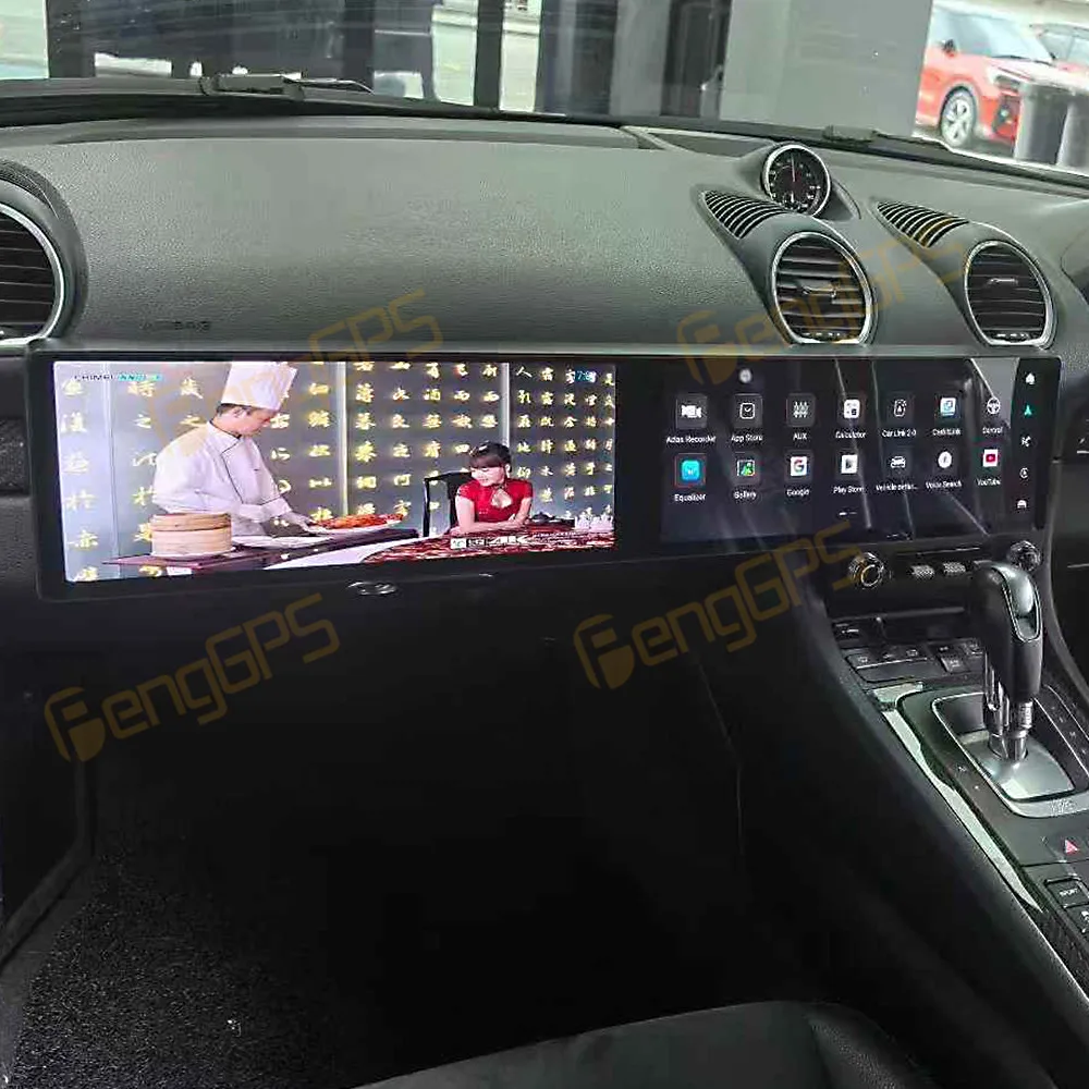 Dual Screen 12.3 Inch Android 14 CarPlay Car Radio For Porsche 718 Boxster 2016-2023 Touch Screen Multimedia Player Navigation
